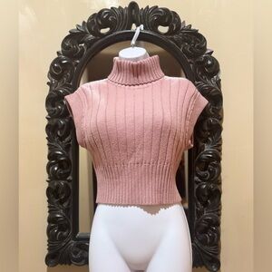 Bobbles and Lace Selma Rose Top / M / ROSE Turtleneck